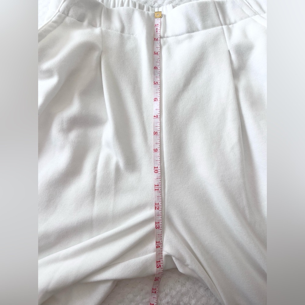 Halara High Waisted Pocket Wide Leg Fleece Casual Pants Sweatpants White - Picture 8 of 9